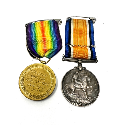 77 - ww1 pair medals to 78123 pte e.j tate tank corp