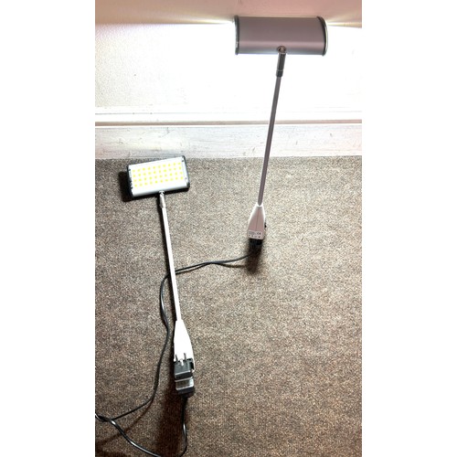 34 - A pair of LED attachable desk lamps- in working order