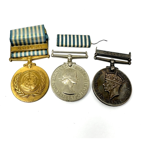 56 - Korea medal pair + malaya to D/SSX 836748 C HATFIELD ORD SMN R.N  A.B.R.N