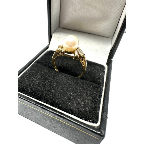 171 - 18ct Gold Pearl & Diamond Dress Ring (3.1g)