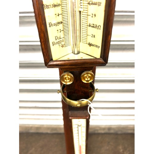 102 - Marine stick barometer complete with Gimble on display board circa 1890 fully working