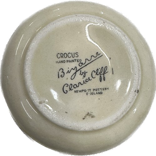 514 - Clarice Cliff Crocus hand painted pin tray diameter approx 3 inch