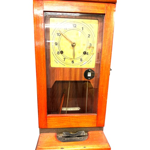 330 - Antique vintage clocking in machine