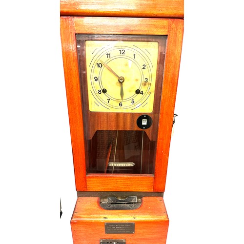 330 - Antique vintage clocking in machine