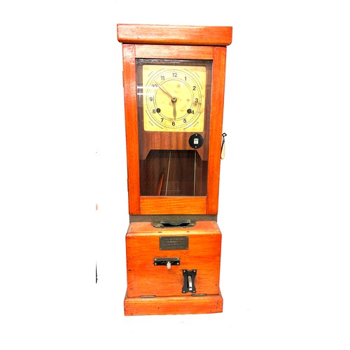 330 - Antique vintage clocking in machine