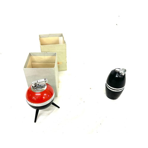 6 - Art deco sputink Novelty cigarette lighter in original box and novelty hand grenade lighter