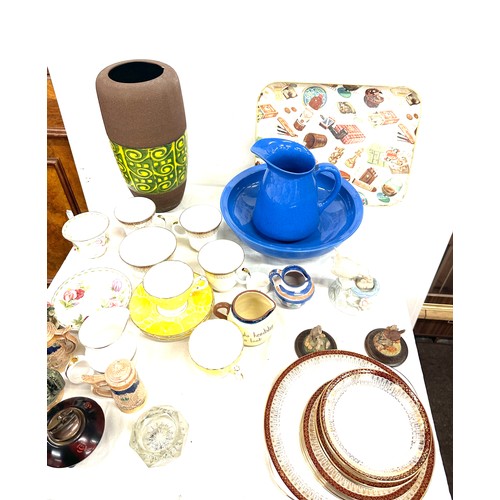 250 - Large selection of pottery includes Part tea service, vase etc