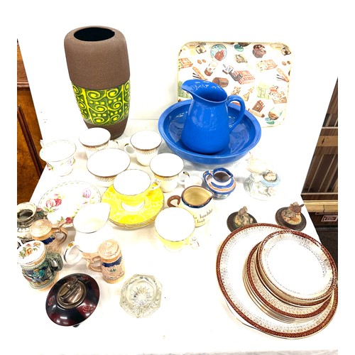 250 - Large selection of pottery includes Part tea service, vase etc