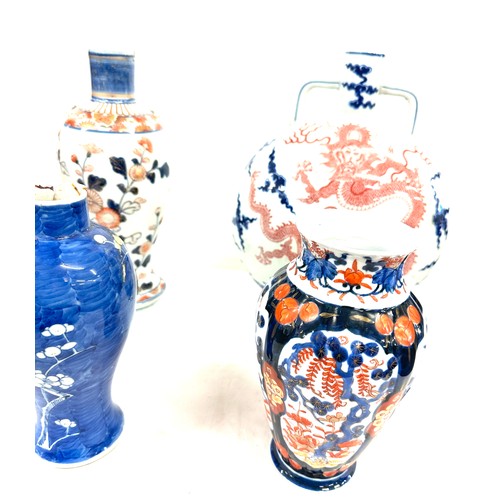 148 - 4 Pieces of Chinese pottery includes vases, marks to base, largest measures approximately 14 inches ... 