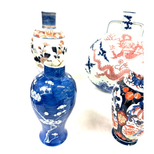 148 - 4 Pieces of Chinese pottery includes vases, marks to base, largest measures approximately 14 inches ... 