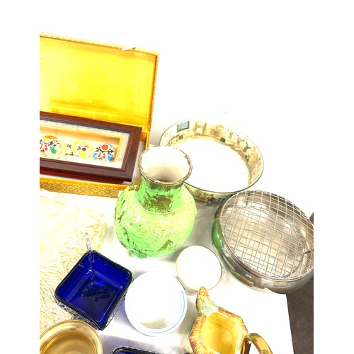 294 - Selection of miscellaneous includes brass ware, pottery, plates, vases, jugs etc