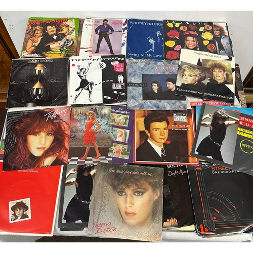 75 - Selection of UK 45rpm Record singles 70s/ 80s. 90s with all picture sleeves approx 40