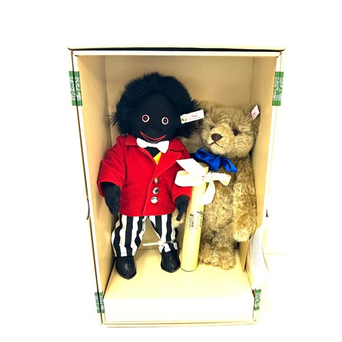 124 - Steiff limited edition Jolly Golly and Bear Set, No. 748/1500, boxed with COA