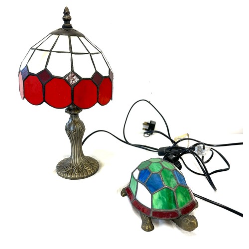 106 - Two Tiffany style lamps includes a Tortoise, both in working order