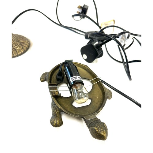 106 - Two Tiffany style lamps includes a Tortoise, both in working order