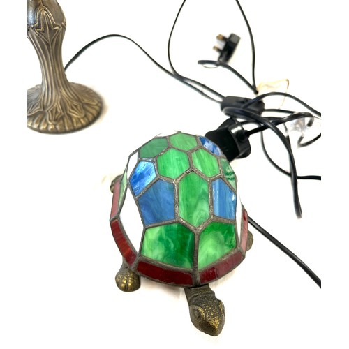 106 - Two Tiffany style lamps includes a Tortoise, both in working order