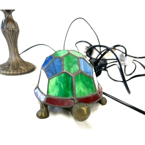 106 - Two Tiffany style lamps includes a Tortoise, both in working order