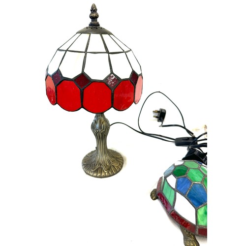 106 - Two Tiffany style lamps includes a Tortoise, both in working order