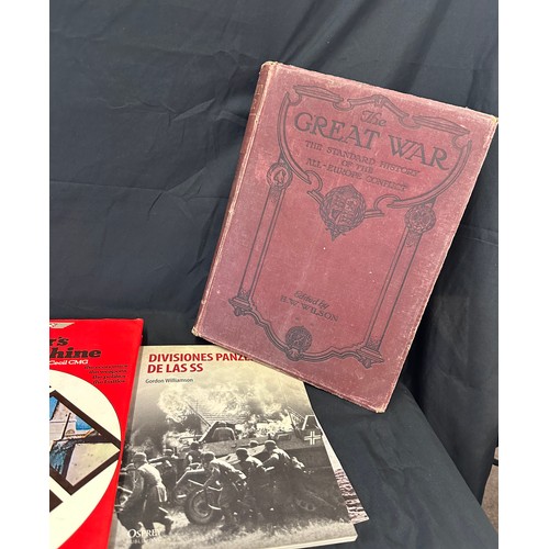 321 - Selection of vintage books includes Hilters third Reich, The great war, Uniforms of the British army... 