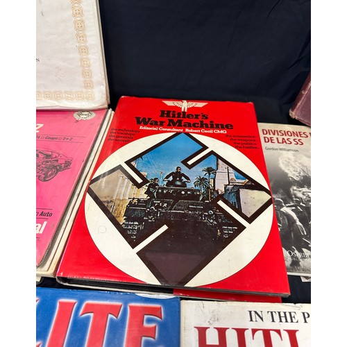 321 - Selection of vintage books includes Hilters third Reich, The great war, Uniforms of the British army... 