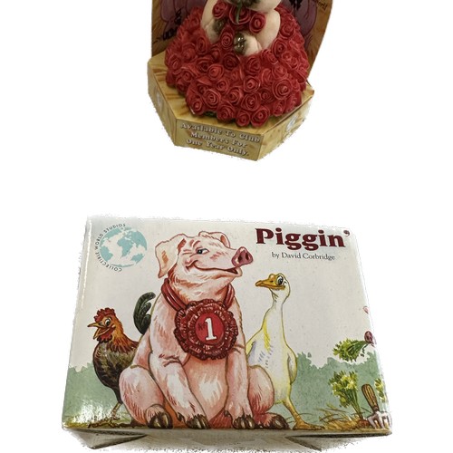 137 - Selection of vintage Piggin by David Corbridge collectable pig figures