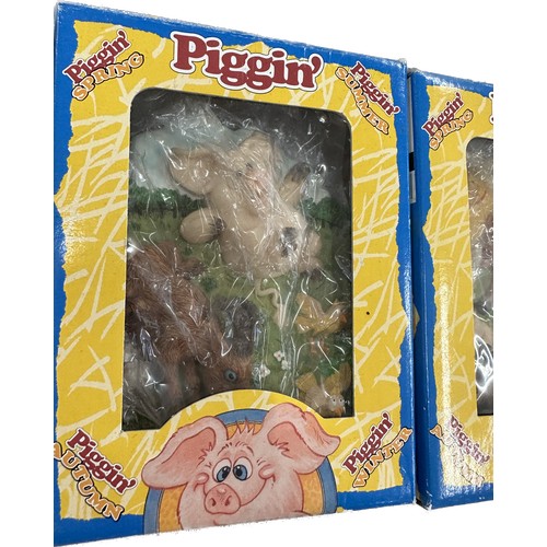 69 - Selection of vintage Piggin by David Corbridge collectable pig figures includes get well soon, happy... 