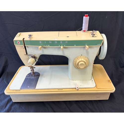 295 - Vintage cased singer sewing machine, s 258, untested