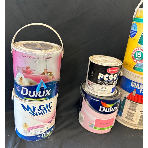 286 - Large selection of assorted paint includes Dulux etc