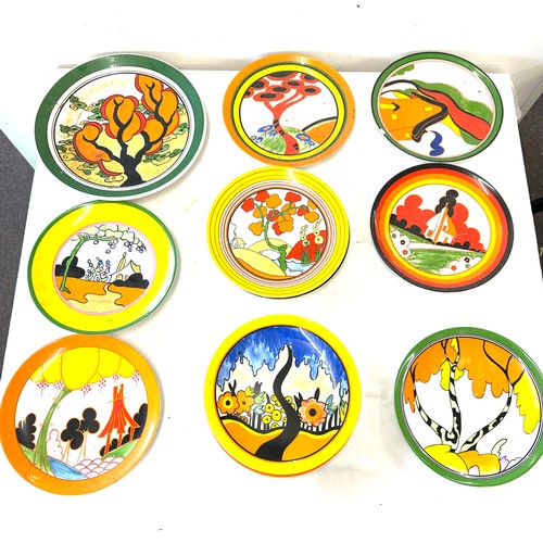 99 - Selection of Wedgwood limited edition Living landscapes of Clarice Cliff plates. 11 plates in total