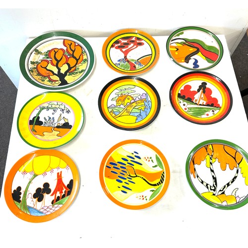 99 - Selection of Wedgwood limited edition Living landscapes of Clarice Cliff plates. 11 plates in total