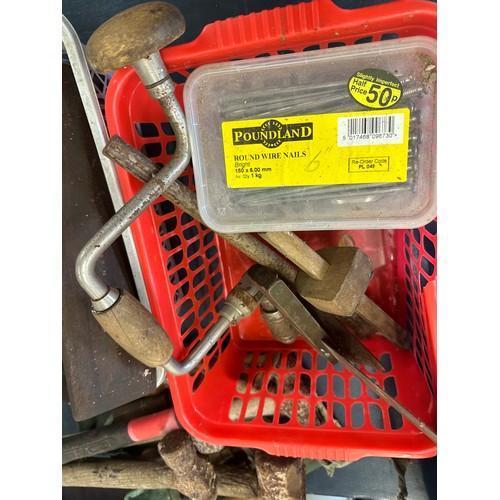 280 - Selection of assorted tools includes hammers, drill bits etc