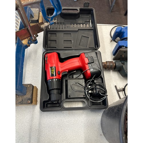 301 - Large selection of assorted tools includes drills, Draper mitre saw etc