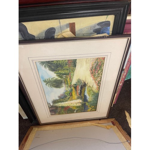 337 - Large selection of framed paintings mostly by J.J Abraham, there are approximately 30+