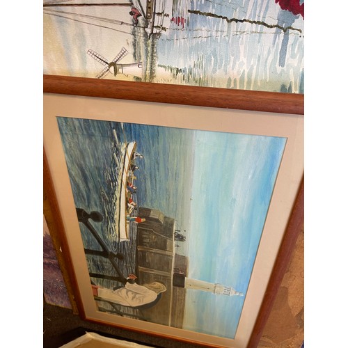 337 - Large selection of framed paintings mostly by J.J Abraham, there are approximately 30+