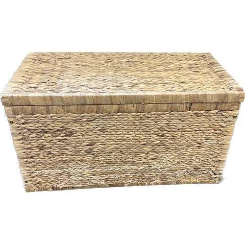 216 - Wicker ottoman 17 inches tall 33 inches width 17 inches depth