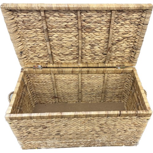 216 - Wicker ottoman 17 inches tall 33 inches width 17 inches depth