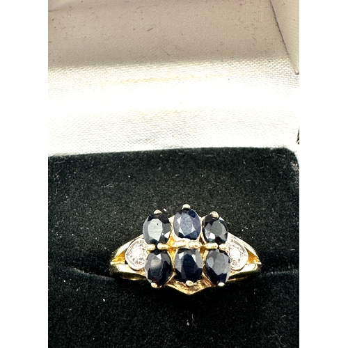 45 - 9ct gold sapphire & diamond ring weight 2.9g