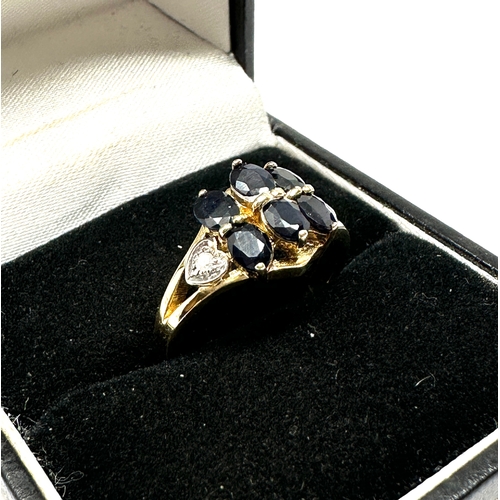 45 - 9ct gold sapphire & diamond ring weight 2.9g