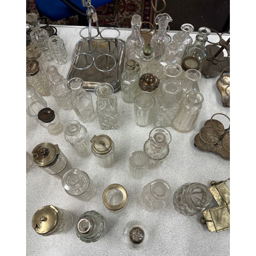 318 - Large selection of assorted Cruet/ vinaigrette pieces