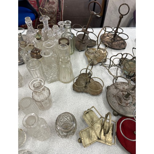 318 - Large selection of assorted Cruet/ vinaigrette pieces