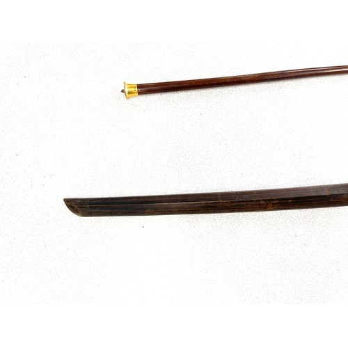 294A - Vintage wooden Japanese Samurai practice sword and a vintage walking stick