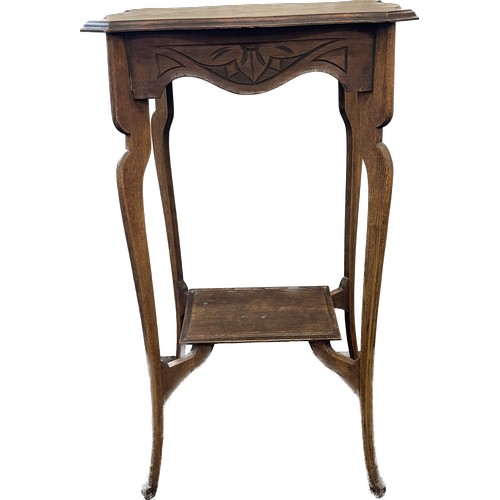 547 - Wooden inlaid occasional table measures approx 34 inches high by 20 inches wide and 16 deep