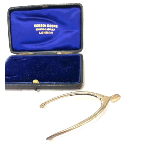 507 - Vintage cased Dobsons and Sons wishbone sugar tongue