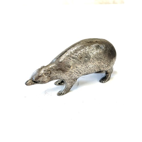 502 - Hallmarked silver badger London Makers hallmarked E.B weighs approx 199 grams