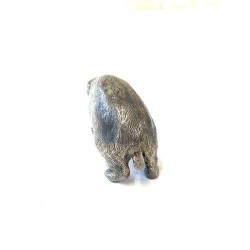 502 - Hallmarked silver badger London Makers hallmarked E.B weighs approx 199 grams