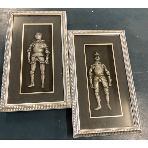 80 - Two framed Knight in Shining Armour plaques measures approx 16.5 inches long by 9.5 wide