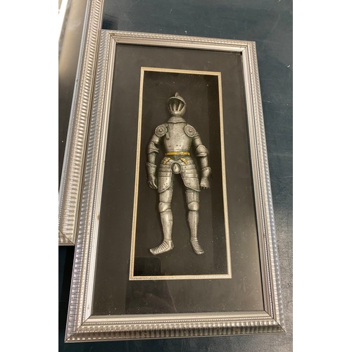 80 - Two framed Knight in Shining Armour plaques measures approx 16.5 inches long by 9.5 wide