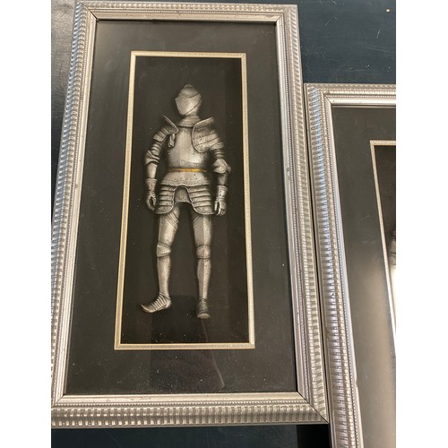 80 - Two framed Knight in Shining Armour plaques measures approx 16.5 inches long by 9.5 wide