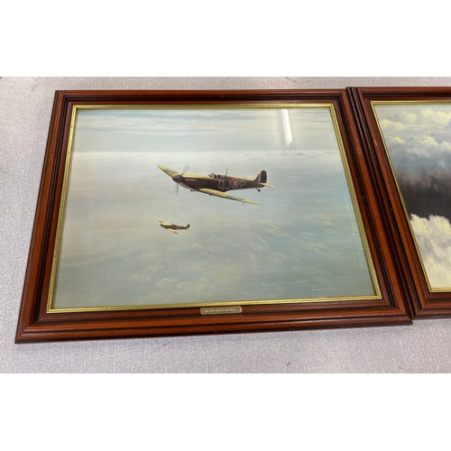 44 - Two spitfire prints called In the Sunlight silence and Evening flight measures approx 18 inches long... 