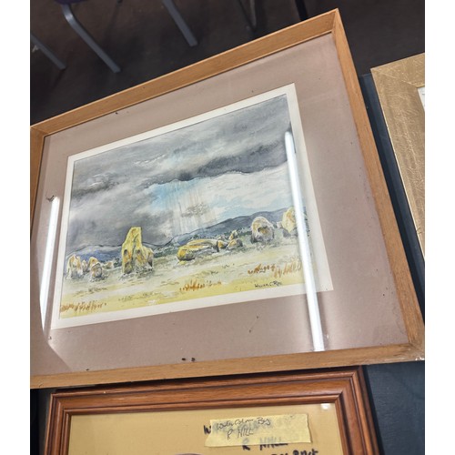 11 - Selection of framed prints to include water colour paintings by J. Boak, R. Hall and Croe etc